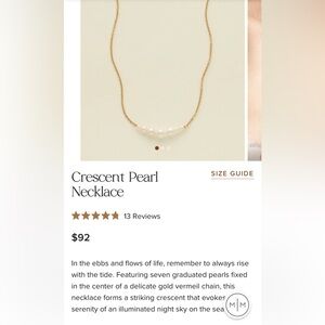 Made by Mary “Crescent Pearl Necklace”